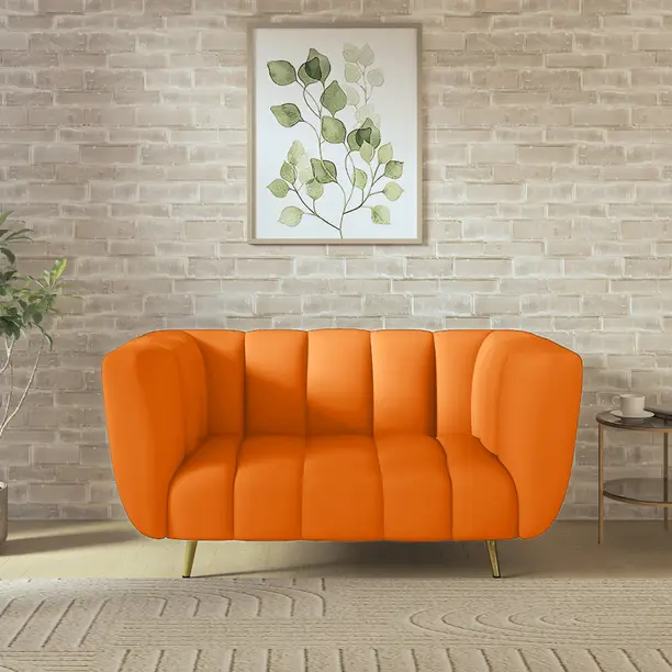 Febonic - Welly Fabric RHS Sectional Sofa (2+Lounger) - Ivory Cream